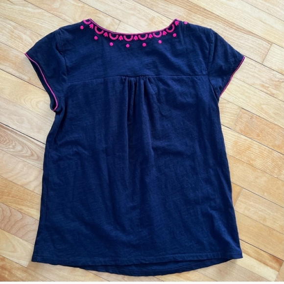 Blue Cotton Top with Embroidery - Picture 3 of 3